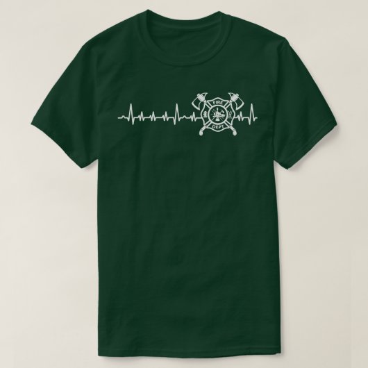 Brandweerman Hart Pulse Brandweerman T Shirt (Design voorkant)
