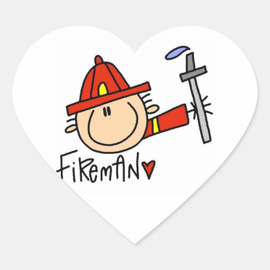 Brandweerman Hart Sticker (Voorkant)