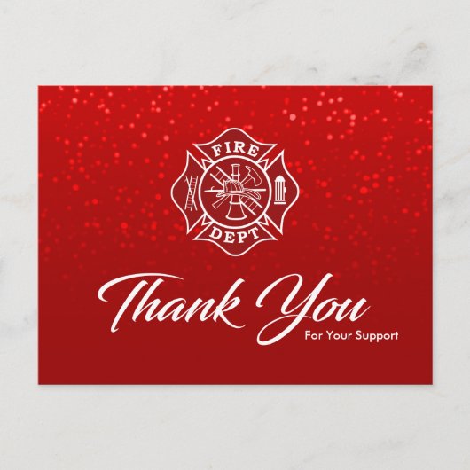 brandweerman - Hartelijk dank Briefkaart (Voorkant)