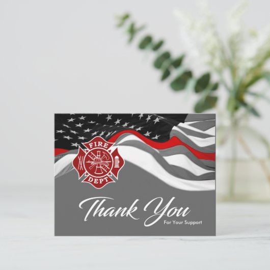 brandweerman - Hartelijk dank Briefkaart (Staand voorkant)
