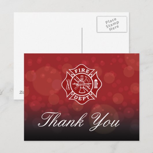 brandweerman - Hartelijk dank Briefkaart (Voorkant / Achterkant)