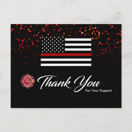 brandweerman - Hartelijk dank Briefkaart (Voorkant)