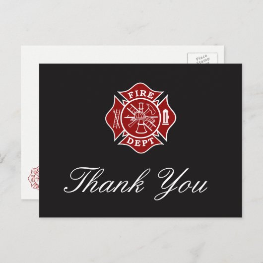brandweerman - Hartelijk dank Briefkaart (Voorkant / Achterkant)