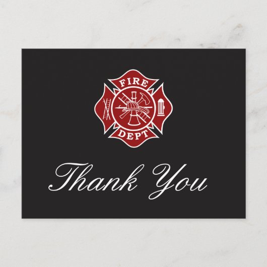 brandweerman - Hartelijk dank Briefkaart (Voorkant)