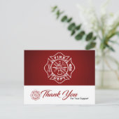 brandweerman - Hartelijk dank Briefkaart (Staand voorkant)