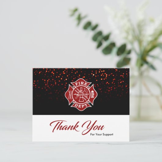 brandweerman - Hartelijk dank Briefkaart (Staand voorkant)