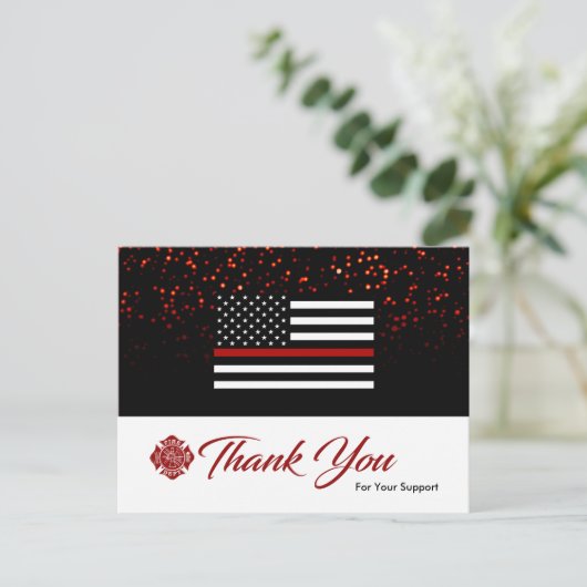 brandweerman - Hartelijk dank Briefkaart (Staand voorkant)