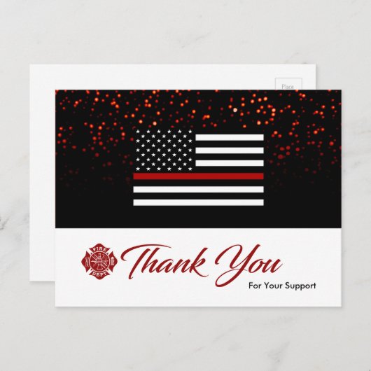 brandweerman - Hartelijk dank Briefkaart (Voorkant / Achterkant)