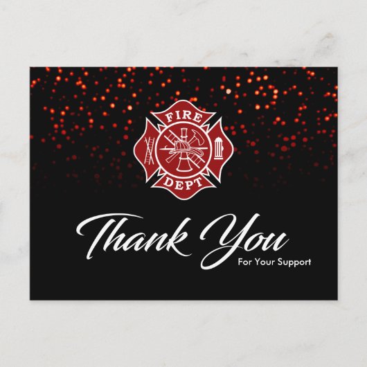 brandweerman - Hartelijk dank Briefkaart (Voorkant)