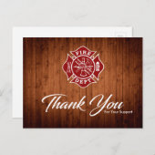 brandweerman - Hartelijk dank Briefkaart (Voorkant / Achterkant)