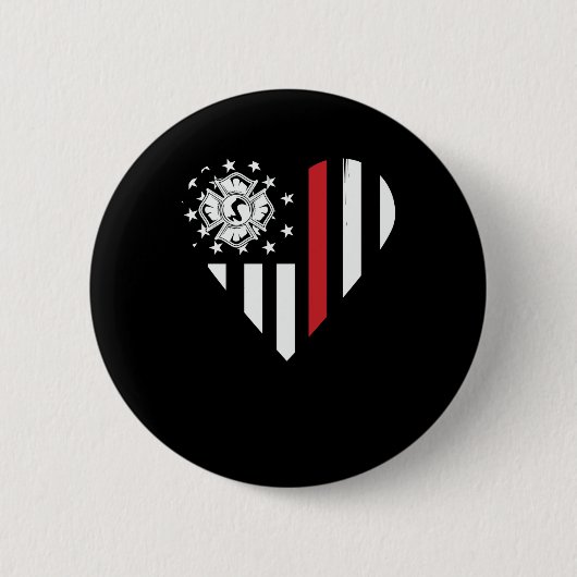 Brandweerman Heart American Firefighter.Png Ronde Button 5,7 Cm (Voorkant)
