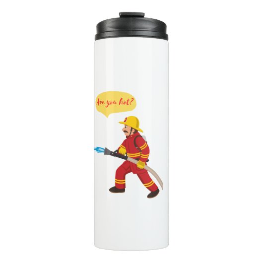 Brandweerman, heb je het warm? thermosbeker (Voorkant)