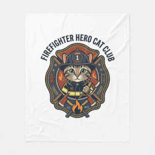 Brandweerman Held Kat Kat Grafisch T-shirt Kunst - Fleece Deken