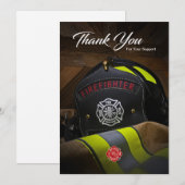 Brandweerman Helmet & Jacket Dank u Briefkaart (Voorkant / Achterkant)