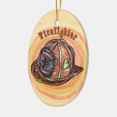 Brandweerman Helmond Siervoorwerp Keramisch Ornament (Links)