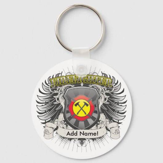 brandweerman Heraldry Sleutelhanger (Voorkant)