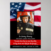 Brandweerman Herdenking Uit Liefdevolle Herinnerin Poster (Voorkant)
