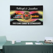 Brandweerman Herziene huwelijksuitnodiging Spandoek (Beurs)