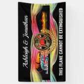 Brandweerman Herziene huwelijksuitnodiging Spandoek (Verticaal)