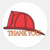 Brandweerman Hoed Dank Je Ronde Sticker (Voorkant)