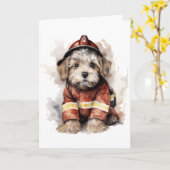 Brandweerman-hondenuitrusting  kaart (Gele Bloem)