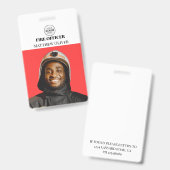 Brandweerman ID Foto Eenvoudige Logo Badge (Voor- en achterkant)