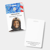 Brandweerman ID Foto Vlag Logo Badge (Voor- en achterkant)