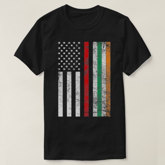 Brandweerman Ierse Amerikaanse vlag T-shirt (Design voorkant)