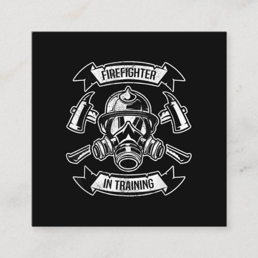 brandweerman in de opleiding van gasmaskers vierkante visitekaartje (Voorkant)