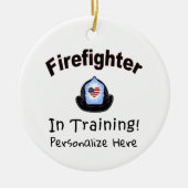 Brandweerman in de opleiding van keramisch Ornamen Ornament (Voorkant)