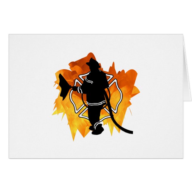 Brandweerman in de vlammen (Voorkant Horizontaal)