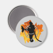 Brandweerman in de vlammen magneet (Voorkant / Achterkant)