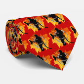 Brandweerman in de vlammen stropdas (Opgerold)