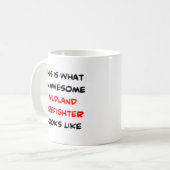 brandweerman in het wild, geweldige koffiemok (Voorkant links)