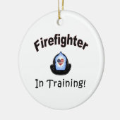 brandweerman in opleiding keramisch ornament (Links)