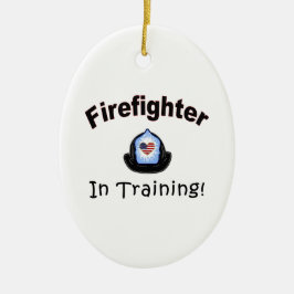 brandweerman in opleiding keramisch ornament