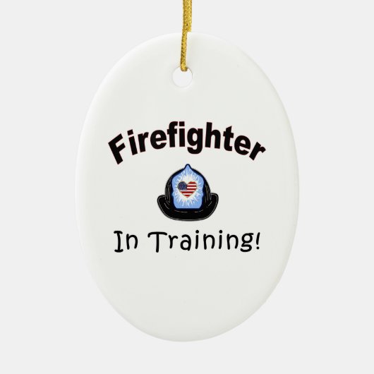 brandweerman in opleiding keramisch ornament (Voorkant)