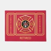 Brandweerman in ruste Luitenant Douane Deuren Mat (Voorkant)