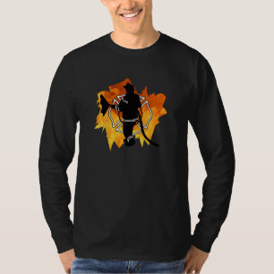 brandweerman in vlammen t-shirt