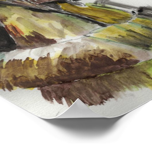 Brandweerman in waterverf poster (Hoek)