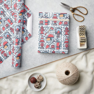 Brandweerman Inpakpapier, Brandweer Geschenkpapier Cadeaupapier