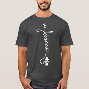 brandweerman Jezus Christelijk God Faith Fireman T-shirt