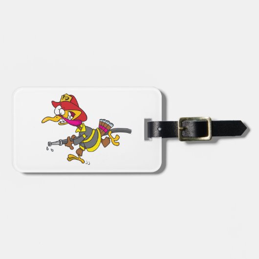 Brandweerman Kalkoen met slang Bagagelabel (Voorkant horizontaal)