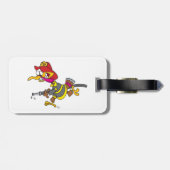 Brandweerman Kalkoen met slang Bagagelabel (Achterkant horizontaal)