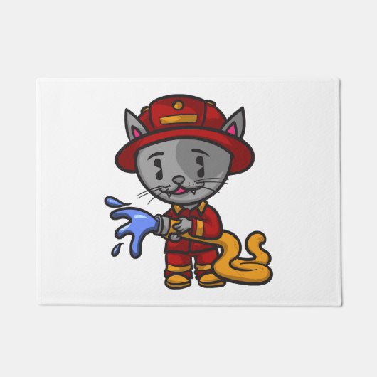 Brandweerman Kat Brandweerman Deurmat (Voorkant)
