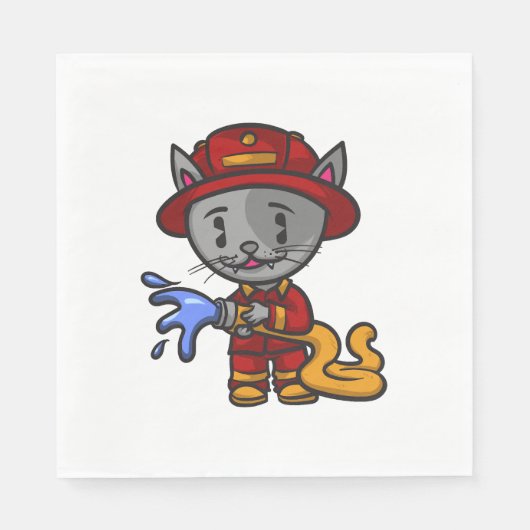 Brandweerman Kat Brandweerman Servet (Voorkant)