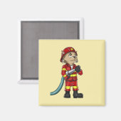 Brandweerman Kat Magneet (Voorkant / Achterkant)