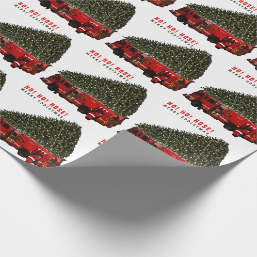 Brandweerman Kerst Vakantie Gift Cadeaupapier (Hoek)