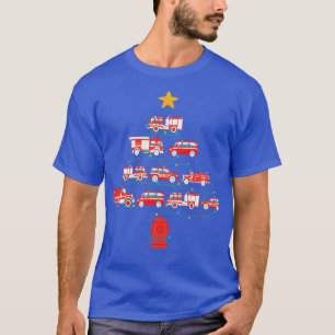 Brandweerman Kerstboom Brandweer Emergen T-shirt
