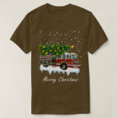 Brandweerman kerstboom op vliegervuur 1 t-shirt (Design voorkant)